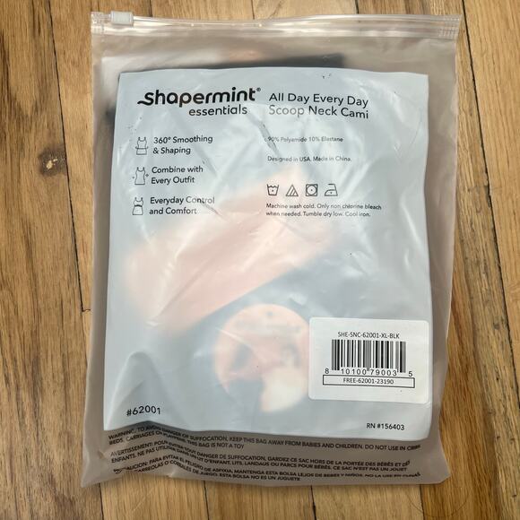 NEW Shapermint Essentials Women's XL All Day Everyday Scoop Neck Cami Black Tank - Picture 8 of 9